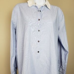 J.Crew Sundowner Tunic Medium top light blue white